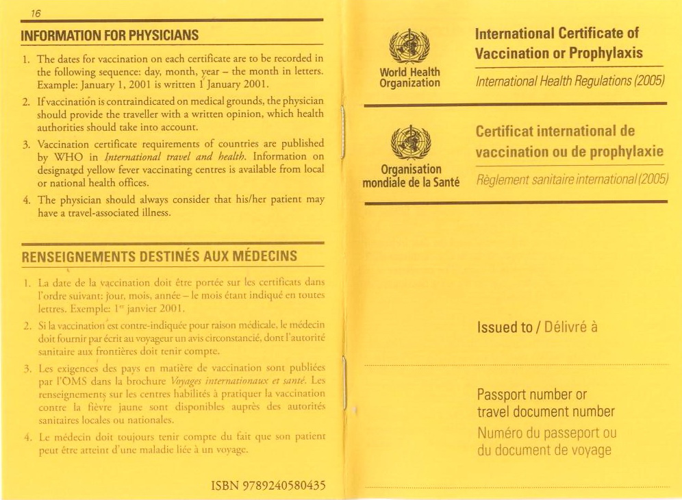 Vaccine certificate
